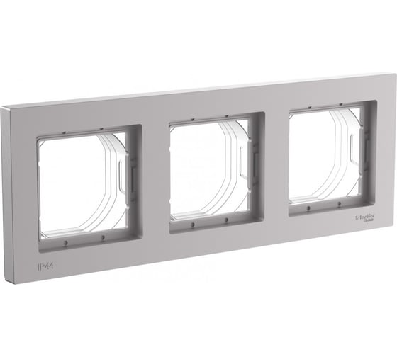 Рамка Systeme Electric Atlasdesign aqua алюминий 3-ая ip44 ATN440303 5 шт 4690201021100 1