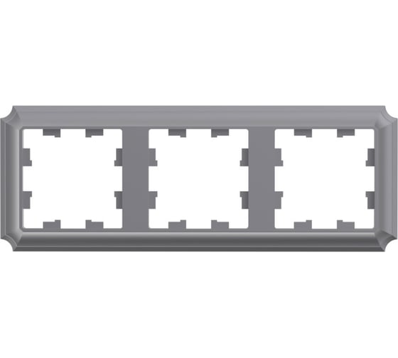 Рамка Systeme Electric Atlasdesign antique 3-постовая, универсальная, сталь ATN100903 5 шт 4690201027362 1