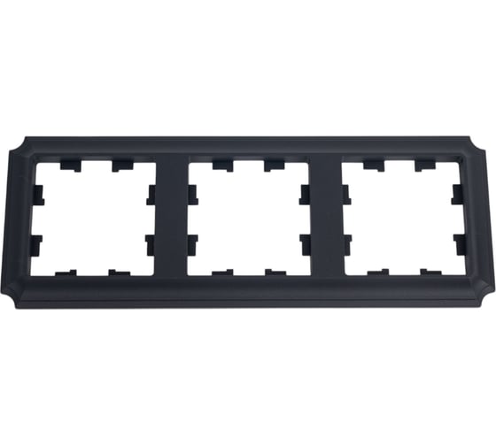 Рамка Systeme Electric Atlasdesign antique 3-постовая, универсальная, базальт ATN101403 5 шт 4690201023883 1