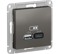 Розетка Systeme Electric (Schneider Electric) AtlasDesign Сталь USB A+С, 5В/2,4 А, 2х5В/1,2 А, механизм ATN000939 8 шт 13606489710863