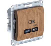 Розетка Systeme Electric (Schneider Electric) Glossa usb тип-c 65w высокоскоростная зарядка qc, pd, механизм, дерево дуб GSL000527 8 шт 13606485815531