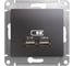 Розетка Systeme Electric (Schneider Electric) Glossa Графит USB 5В/2100мА, 2х5В/1050мА GSL001333 SE GSL001333 6 шт 13606481283525 1