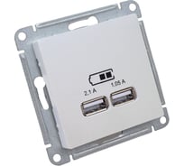 Розетка Systeme Electric (Schneider Electric) AtlasDesign Жемчуг USB 2-ая, 5В, 2,1 А ATN000433 8 шт 13606489701915