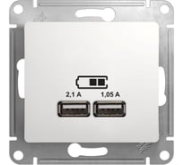 Розетка Systeme Electric (Schneider Electric) Glossa Бел USB 5В/2100мА, 2х5В/1050мА GSL000133 SE GSL000133 6 шт 13606481283402