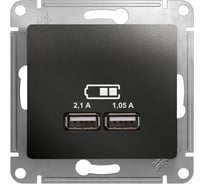 Розетка Systeme Electric (Schneider Electric) Glossa Антрацит USB 5В/2100мА, 2х5В/1050мА GSL000733 SE GSL000733 6 шт 13606481283464