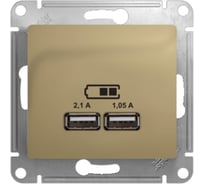 Розетка Systeme Electric (Schneider Electric) Glossa Титан USB 5В/2100мА, 2х5В/1050мА GSL000433 SE GSL000433 6 шт 13606481283433