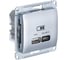 Розетка Systeme Electric (Schneider Electric) USB GLOSSA A + тип-C 45W высокоскоростная зарядка QC, PD, механизм, АЛЮМИНИЙ GSL000329 8 шт 13606482211282 1
