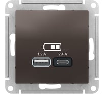 Розетка Systeme Electric Atlasdesign мокко usb a+с, 5в/2,4а, 2x5в/1,2а ATN000639 8 шт 13606489710726