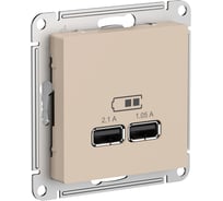 Розетка Systeme Electric Atlasdesign песочный usb 2-ая, 5в, 2,1 а ATN001233 8 шт 13606485820610