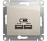 Розетка Systeme Electric (Schneider Electric) Glossa Молочная USB 5В/2100мА, 2х5В/1050мА GSL000933 SE GSL000933 6 шт 13606481283488 1