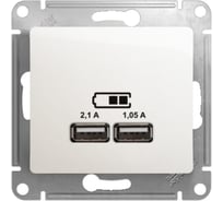 Розетка Systeme Electric (Schneider Electric) Glossa Перламутр USB 5В/2100мА, 2х5В/1050мА GSL000633 SE GSL000633 6 шт 13606481283457