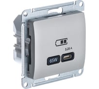 Розетка Systeme Electric (Schneider Electric) Glossa usb тип-c 65w высокоскоростная зарядка qc, pd, механизм, платина GSL001227 8 шт 13606485815609