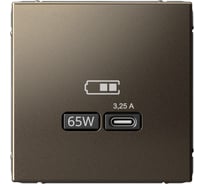 Розетка Systeme Electric ArtGallery Мокко USB тип-С 65Вт высокоскоростная зарядка QC, PD, механизм GAL000627 8 шт 4690201034360