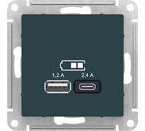 Розетка Systeme Electric Atlasdesign изумруд usb a+с, 5в/2,4 а, 2x5в/1,2 а ATN000839 8 шт 13606489710801