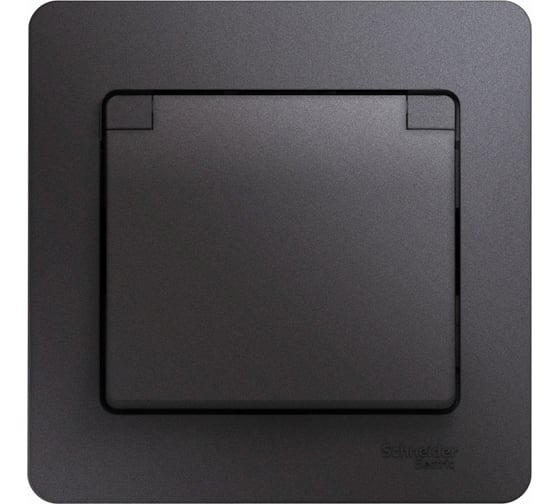 Розетка Systeme Electric (Schneider Electric) 1-м СП Glossa 16А IP20 250В с заземлением и крышкой графит GSL001346 5 шт 53606481209219 1