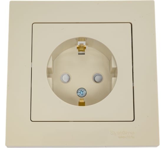 Розетка Systeme Electric (Schneider Electric) AtlasDesign Беж с/з со шторками, 16А, в сборе SE ATN000244 15 шт 13606489583603 1