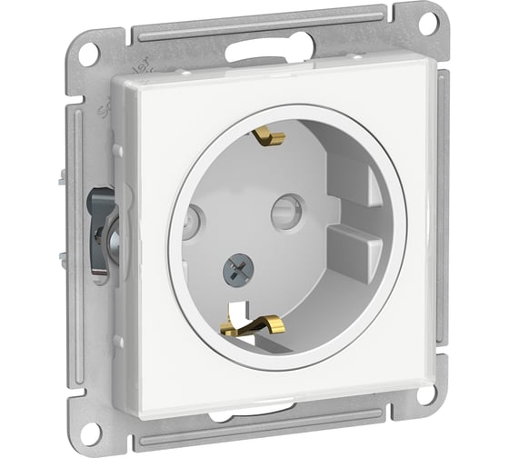 Розетка Systeme Electric (Schneider Electric) AtlasDesign Art Бел с/з со шторками, 16А, механизм SE ATN200145 10 шт 13606489583344 1