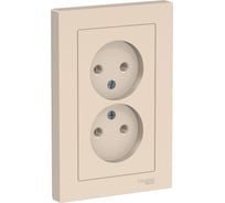Розетка Systeme Electric (Schneider Electric) AtlasDesign Беж б/з двойная, 16А, в сборе SE ATN000220 15 шт 13606489583498