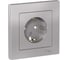 Розетка Systeme Electric (Schneider Electric) AtlasDesign Алюминий с/з со шторками, 16А, в сборе SE ATN000344 10 шт 13606489583993 1