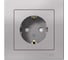 Розетка Systeme Electric (Schneider Electric) AtlasDesign Алюминий с/з со шторками, 16А, в сборе SE ATN000344 10 шт 13606489583993 2