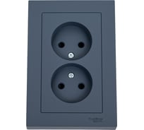 Розетка Systeme Electric (Schneider Electric) AtlasDesign Грифель б/з двойная, со шторками,16А, в сборе SE ATN000722 6 шт 13606489702363