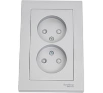 Розетка Systeme Electric (Schneider Electric) AtlasDesign Алюминий б/з двойная, со шторками,16А, в сборе SE ATN000322 6 шт 13606489583894