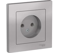 Розетка Systeme Electric (Schneider Electric) AtlasDesign Алюминий б/з, 16А, в сборе SE ATN000340 10 шт 13606489583962