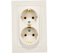 Розетка Systeme Electric (Schneider Electric) ATLASDESIGN двойная с заземлением, 16А, , БЕЖЕВЫЙ ATN000224 10 шт 13606489583511