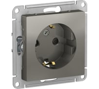 Розетка Systeme Electric (Schneider Electric) AtlasDesign Сталь с/з со шторками, 16А, механизм SE ATN000945 5 шт 13606489703094