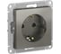 Розетка Systeme Electric (Schneider Electric) AtlasDesign Сталь с/з со шторками, 16А, механизм SE ATN000945 5 шт 13606489703094 1