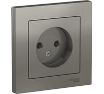 Розетка Systeme Electric (Schneider Electric) AtlasDesign Сталь б/з, 16А, в сборе SE ATN000940 5 шт 13606489703056