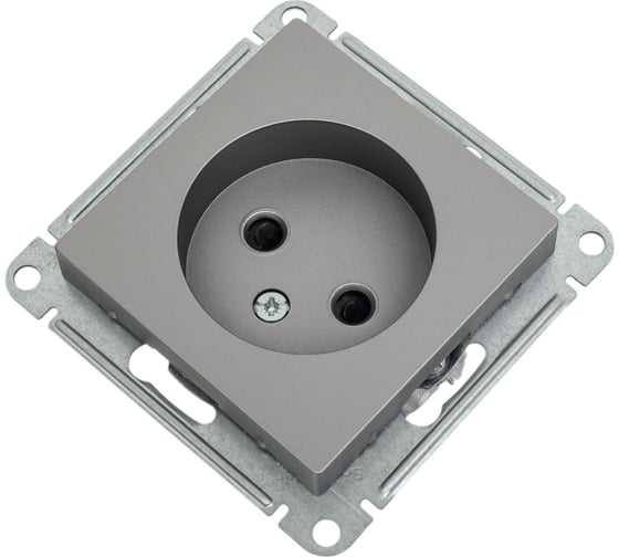 Розетка Systeme Electric (Schneider Electric) AtlasDesign Сталь б/з со шторками, 16А, механизм SE ATN000949 5 шт 13606489703117 1