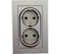 Розетка Systeme Electric (Schneider Electric) AtlasDesign Сталь с/з двойная, 16А, в сборе SE ATN000924 6 шт 13606489703018 2
