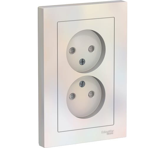 Розетка Systeme Electric (Schneider Electric) AtlasDesign Жемчуг б/з двойная, со шторками,16А, в сборе SE ATN000422 6 шт 13606489584280 1