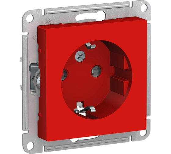 Розетка Systeme Electric (Schneider Electric) AtlasDesign Красный с/з со шторками, 16А, механизм SE ATN002045 10 шт 13606481717990 1