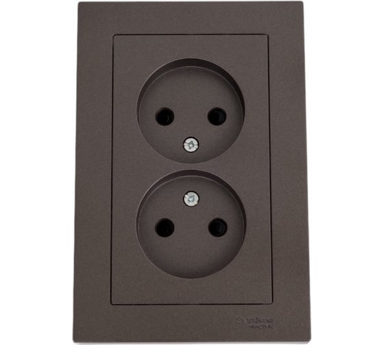 Розетка Systeme Electric (Schneider Electric) AtlasDesign Мокко б/з двойная, со шторками,16А, в сборе SE ATN000622 6 шт 13606489702042 1