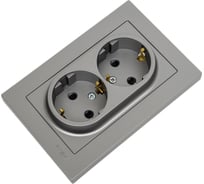 Розетка Systeme Electric (Schneider Electric) AtlasDesign Сталь с/з двойная, со шторками, 16А, в сборе SE ATN000926 6 шт 13606489703025