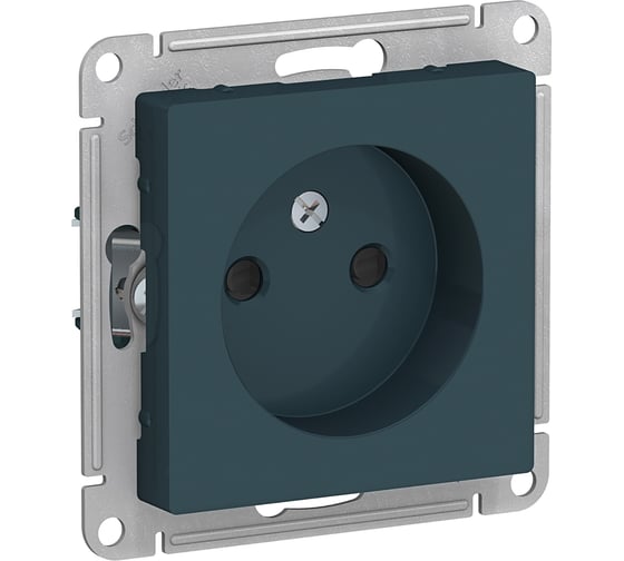 Розетка Systeme Electric (Schneider Electric) Atlasdesign без заземления со шторками, 16а, механизм, изумруд ATN000849 5 шт 13606489702790 1