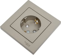 Розетка Systeme Electric (Schneider Electric) AtlasDesign Шампань с/з со шторками, 16А, в сборе SE ATN000544 10 шт 13606489584778