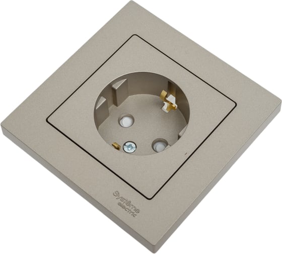 Розетка Systeme Electric (Schneider Electric) AtlasDesign Шампань с/з со шторками, 16А, в сборе SE ATN000544 10 шт 13606489584778 1