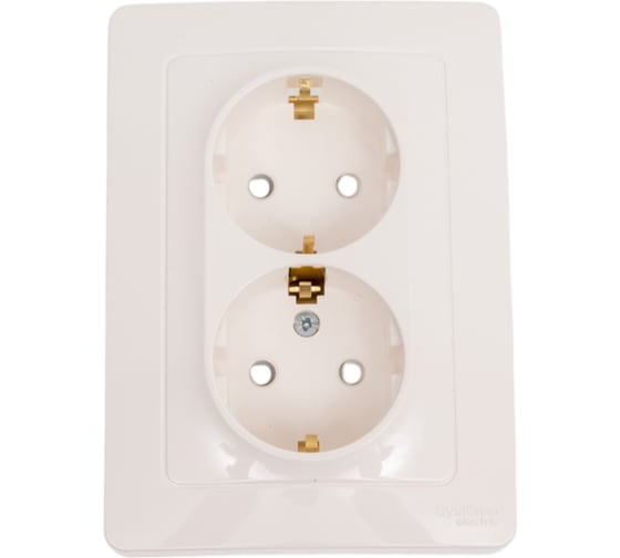 Розетка Systeme Electric (Schneider Electric) Blanca внутр Молочная 2-ая с/з со шторками, 16А, 250В SE BLNRS001122 6 шт 13606481194920 1