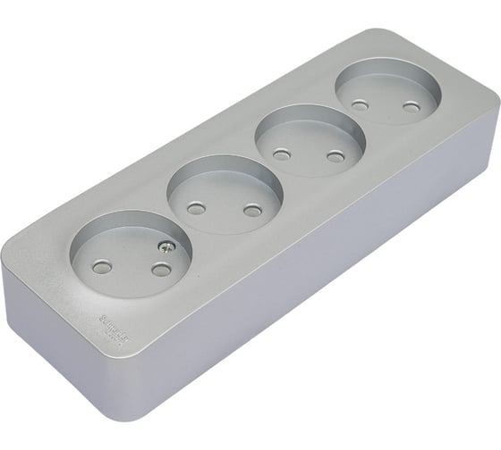 Розетка Systeme Electric (Schneider Electric) Blanca наруж Алюминий 4-ая б/з без шторок 16А, 250В SE BLNRA000413 5 шт 13606481196986 1