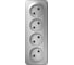 Розетка Systeme Electric (Schneider Electric) Blanca наруж Алюминий 4-ая б/з без шторок 16А, 250В SE BLNRA000413 5 шт 13606481196986 4