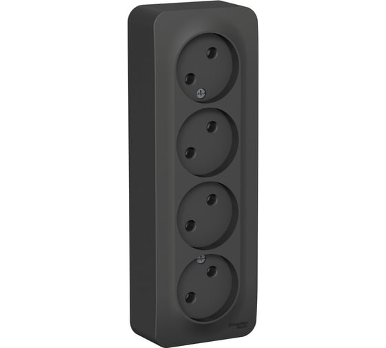 Розетка Systeme Electric (Schneider Electric) Blanca наруж Антрацит 4-ая б/з без шторок 16А, 250В SE BLNRA000416 5 шт 13606481197242 1