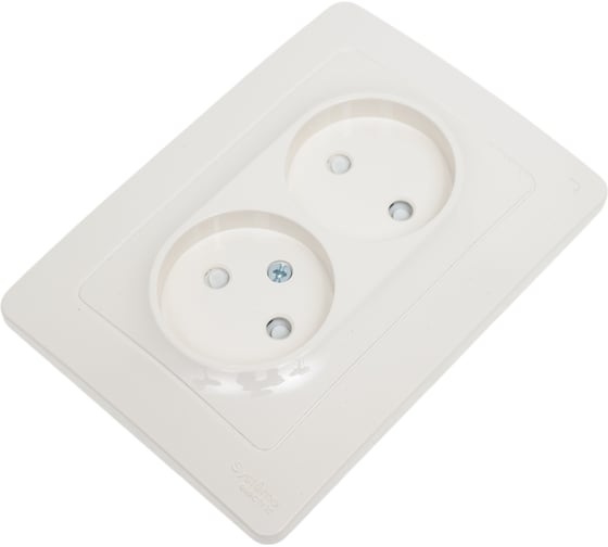 Розетка Systeme Electric (Schneider Electric) Blanca внутр Молочная 2-ая б/з со шторками, 16А, 250В SE BLNRS000122 6 шт 13606481194906 1