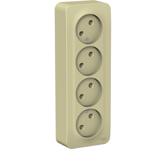 Розетка Systeme Electric (Schneider Electric) Blanca наруж Беж 4-ая б/з без шторок, изолир. пластина SE BLNRA000417 5 шт 13606489776364 1