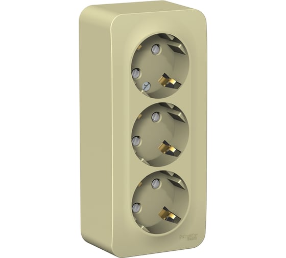 Розетка Systeme Electric (Schneider Electric) Blanca наруж Беж 3-ая с/з со шторками, изолир. пластина SE BLNRA011317 5 шт 13606489776357 1