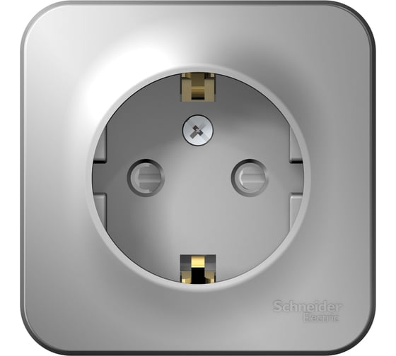 Розетка Systeme Electric (Schneider Electric) Blanca наруж Алюминий с/з со шторками 16А, 250В SE BLNRA011113 12 шт 13606481196894 1