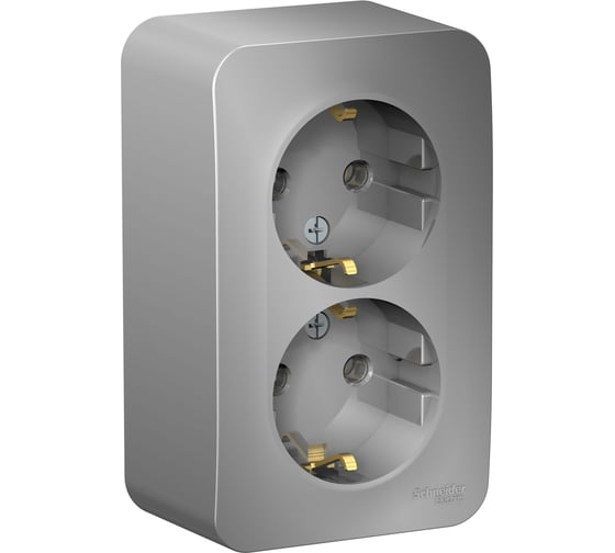 Розетка Systeme Electric (Schneider Electric) Blanca наруж Алюминий 2-ая с/з без шторок, 16А, 250В SE BLNRA010203 8 шт 13606481197860 1