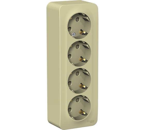 Розетка Systeme Electric (Schneider Electric) Blanca наруж Беж 4-ая с/з со шторками, изолир. пластина SE BLNRA011417 4 шт 13606489776371 1